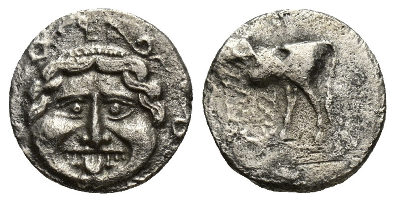 MYSIA, Parion (Circa 4th century BC) AR Hemidrachm (13mm, 1.91 g) Obv: Gorgoneio...