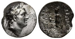 KINGS of CAPPADOCIA. Ariarathes V Eusebes Philopator. Circa 163-130 BC. AR Drachm (19mm, 3.79 g). Mint A (Eusebeia-Mazaka). Diademed head right / Athe...