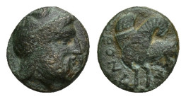 MYSIA, Adramytion. Orontes. Satrap of Mysia, Circa 357-352 BC. Æ (8mm, 0.61 g). Laureate head of Zeus right / Forepart of Pegasos right.