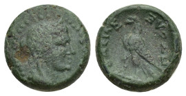 Ptolemaic Kings of Egypt, Ptolemy II (285-246 BC). Æ Dichalkon (13mm, 3.10 g). Tyre, Laureate head of Apollo r. R/ Eagle with open wings standing l. o...