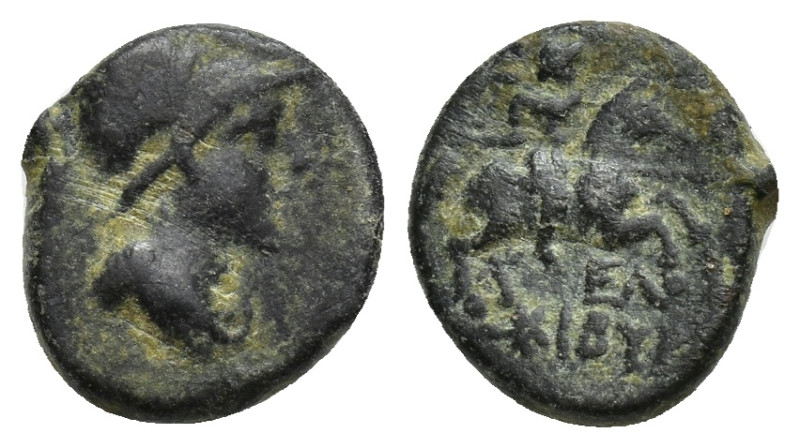 Phrygia. Kibyra 2nd-1st centuries BC. AE (10mm, 1.63 g). Draped and helmeted bus...