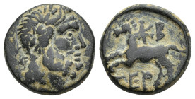 PISIDIA. Termessos. Ae (16mm, 4.00 g) (1st century BC). Dated CY 22. Obv: Laureate head of Zeus right. Rev: TEP. Forepart of horse left; KB (date to l...