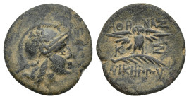MYSIA. Pergamon. Ae (17mm, 2.40 g) (Circa 200-133 BC). Obv: Helmeted head of Athena right, with star on helmet. Rev: AΘHNAΣ / K Σ / NIKHΦOPOY. Owl sta...