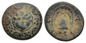 Cyprus. Salamis. Nikokreon circa 331-310 BC. In the types of Alexander III of Macedon. Struck circa 323-317 BC Half Unit Æ (16mm, 4.38 g) Macedonian s...