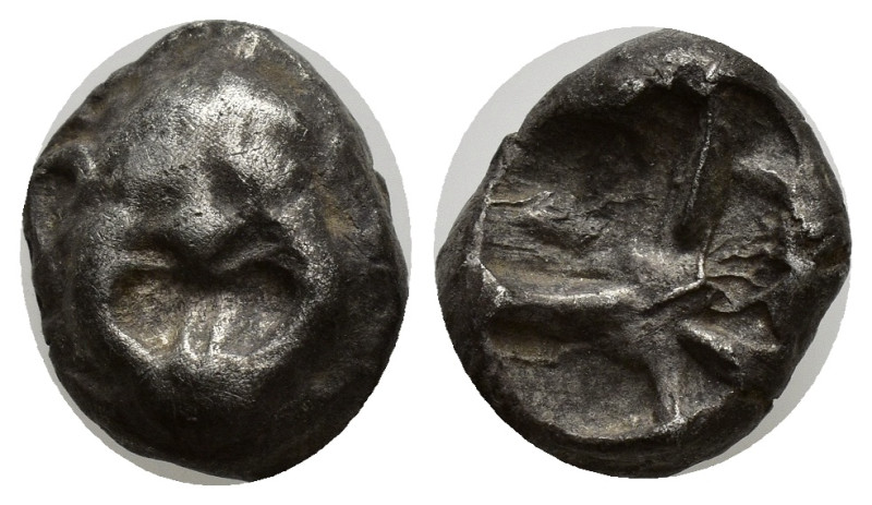 MYSIA. Parion. 5th century BC. Drachm (Silver, 13mm, 3.95 g). Facing gorgoneion ...