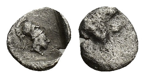 PAMPHYLIA, Side. 2nd-1st century BC. AR (6mm, 0.12 g). Head of Athena right, wea...