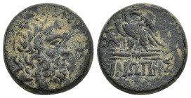Paphlagonia. Sinope Under Mithradates VI, 120-63 BC. Bronze Æ (19mm, 8.25 g). Laureate head of bearded Zeus right / ΣΙΝΩΠΗΣ ethnic in exergue beneath ...