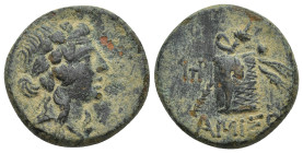 PONTOS. Amisos. Time of Mithradates VI Eupator (Circa 105-90 or 90-85 BC). Ae. (21mm, 8.22 g) Obv: Head of Dionysos right, wearing ivy wreath. Rev: AM...
