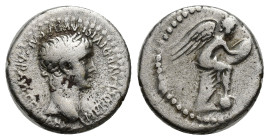 Nero. A.D. 54-68. AR hemidrachm. (14mm, 1.84 g). Celebrating the Armenian conquest by Nero's general, Corbulo. Struck circa A.D. 59-60. His laureate h...