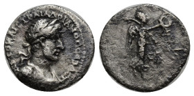 CAPPADOCIA, Caesarea, Hadrian (117-138 AD) AR Hemidrachm (14mm, 1.28 g) ΑΥΤΟ ΚΑΙϹ ΤΡΑΙ ΑΔΡΙΑΝΟϹ ϹΕΒΑϹΤ - laureate, draped and cuirassed bust of Hadria...