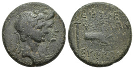 IONIA, Ephesus. Augustus, with Julia Augusta (Livia). 27 BC-AD 14. Æ (22mm, 8.16 g) Jugate busts of Augustus (laureate) and Livia, r. / ΕΦΕ ΦΙΛΩΝ ΕΥΦΡ...