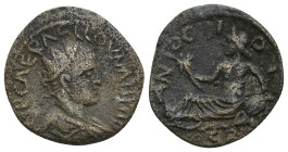 PISIDIA, Antiochia. Volusian. 251-253 AD. AE (21mm, 5.40 g) radiate, draped and cuirassed bust right, seen from behind Rev: River god Anthios reclinin...