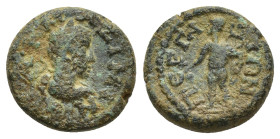 Pamphylia. Perge. Maximinus I Thrax AD 235-238. Bronze Æ (13mm, 2.37 g) Obverse: Α Κ ΜΑΞΙΜΙΝΟϹ; laureate, draped and cuirassed bust of Maximinus, r., ...