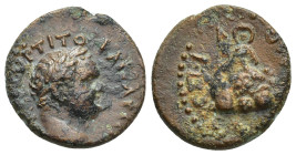 CAPPADOCIA. Caesarea. Titus (79-81). Ae. (18mm, 4.44 g) A. Caesennius Gallus, Augustan legate. Dated RY 3 (80/1). A. Caesennius Gallus, legatus August...