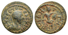 PAMPHYLIA. Side. Trajan Decius (249-251). Ae. (17mm, 3.28 g) Obverse: ΚΥ ƐΡ ƐΤΡ ΜƐ ΔƐΚΙΟΝ ΚΑ; bare-headed, draped and cuirassed bust of Etruscus, r., ...