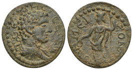 Pisidia, Termessos Æ (25mm, 9.49 g). 2nd-3rd century AD. TЄPMHCCЄΩΝ, draped bust of Hermes to right, kerykeion over shoulder / ЄΛЄVΘЄPΩN, Athena stand...