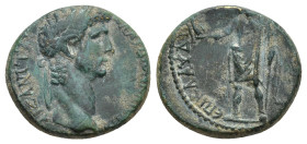 PHRYGIA. Aezanis. Claudius, 41-54. Assarion Ae (17mm, 3.57 g) struck under the magistrate Claudius Hierax. KΛAYΔION KAICAPA AIZANITAI Laureate head of...