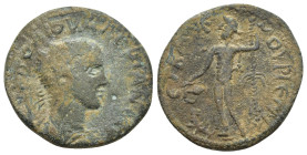 CILICIA. Anemurium. Valerian I, 253-260. AE (24mm, 7.00 g), RY 2 = 254/5. AY K ΠO ΛI OYAΛЄPIANON Radiate, draped and cuirassed bust of Valerian I to r...