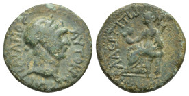 CILICIA, Laertes, Trajan (98-117 AD) AE Bronze (18mm, 4.00 g) Obv: ΑVΤΟΚΡΑΤωΡ ΤΡΑΙΑΝΟС - Laureate head right. Rev: ΛΑΕΡΤΙΤωΝ - Demeter seated left on ...