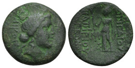 BITHYNIA. Nicomedia. Dated CY 224 = 60/59 BC. C. Papirios Carbo, Proconsul of Bithynia et Pontus. AE (21mm, 4.99 g) Obv.: NIKOMHΔE[ΩN]. Female head, r...