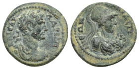 LYCAONIA. Iconium. Hadrian (117-138). Ae. (19mm, 3.95 g) Obv: ΑΔΡΙΑΝΟС ΚΑΙСΑΡ. Laureate, draped and cuirassed bust of Hadrian right. Rev: ΚΛΑVΔЄΙΚΟΝΙЄ...