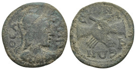 PHRYGIA. Synnada. Pseudo-autonomous (3rd century). Ae. (25mm, 6.53 g) Obv: ΘЄA PΩMH. Helmeted and draped bust of Roma right. Rev: CVNNAΔЄΩN. Clasped h...