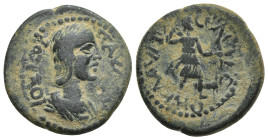 PISIDIA. Seleucia. Julia Paula (Augusta, 219-220). Ae. (23mm. 8.88 g) Obv: IOY KOΡ ΠΑVΛA CE. Draped bust right. Rev: KΛAVΔIOCЄΛЄVKЄUN. Artemis standin...