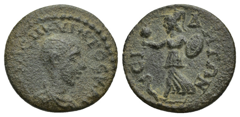 PAMPHYLIA, Side. Hostilian. As Caesar, AD 250-251. Æ (17mm, 2.80 g) Γ ΟΥ ΟϹ Μ ΚΥ...