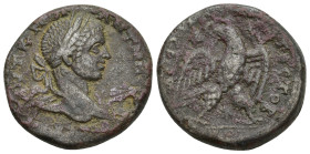 SYRIA, Seleucis and Pieria. Antioch. Elagabalus, 218-222. Tetradrachm (Billon, 25mm, 13.00 g), 219. AYT K M A ANTⲰNЄINOC CЄB Laureate head of Elagabal...