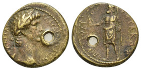 PHRYGIA, Aezani. Claudius, 41-54 AD. AE. (19mm, 4.22 g) (Ti) Socrates Eudoxos, magistrate. Obv: ΚΛΑ[ΥΔΙΟΝ ΚΑΙϹΑΡΑ] ΑΙΖΑΝΙΤΑΙ. Laureate head of Claudiu...