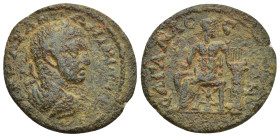 PISIDIA, Sagalassus. Elagabalus. AD 218-222. Æ (26mm, 6.16 g) ΑΥΤ Κ Μ ΑΥ ΑΝΤΩΝΙΝΟϹ ϹƐΒ; laureate, draped and cuirassed bust of Elagabalus, r., seen fr...