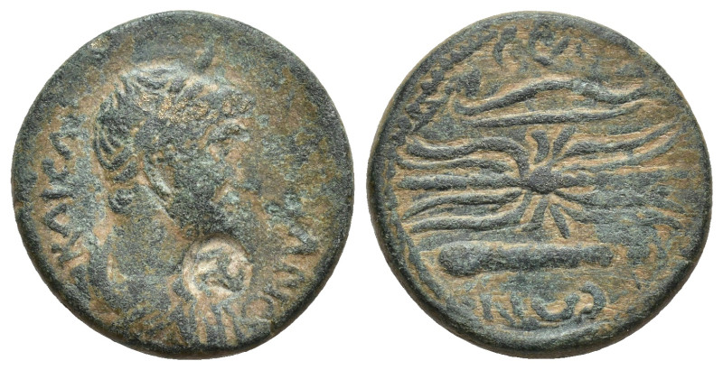 PISIDIA, Selge. Hadrian. AD 117-138. Æ (20mm, 6.12 g). ΑΔΡΙΑΝΟϹ ΚΑΙϹΑΡ laureate ...