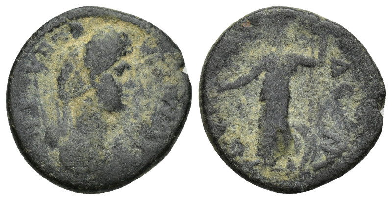 PHRYGIA, Synnada. Domitia. Augusta, AD 82-96. Æ (18mm, 3.19 g). Draped bust of D...
