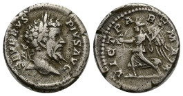 Septimius Severus. A.D. 193-211. AR denarius (18mm, 2.61 g). Rome, A.D. 204. SEVERVS PIVS AVG, laureate head of Septimius Severus right / VICT PART MA...