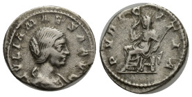 Julia Maesa. Augusta, A.D. 218-224/5. AR denarius (18mm, 2.85 g). Rome, under Elagabalus, A.D. 218-220. IVLIA MAESA AVG, draped bust of Julia Maesa ri...