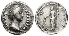 Diva Faustina Senior, died 140/1. Denarius (19mm, 2.59 g), Rome, struck under Antoninus Pius, circa 146/7-161. DIVA FAVSTINA Draped bust of Faustina S...