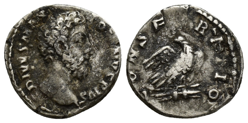 Divus Marcus Aurelius, died 180. Denarius (17mm, 2.75 g), Rome, 180. DIVVS M ANT...