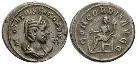 Otacilia Severa (AD 244-249). AR antoninianus (21mm, 4.40 g). Rome. M OTACIL SEVERA AVG, draped bust of Otacilia Severa right on crescent, seen from f...