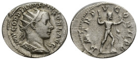 Gordian III, 238-244. Antoninianus (Silver, 20mm, 4.83 g), Antiochia, 242-243. IMP GORDIANVS PIVS FEL AVG Radiate, draped and cuirassed bust of Gordia...