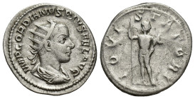 Gordian III. A.D. 238-244. AR antoninianus (21mm, 4.60 g). Rome, A.D. 241-243. IMP GORDIANVS PIVS FEL AVG, radiate, draped and cuirassed bust of Gordi...