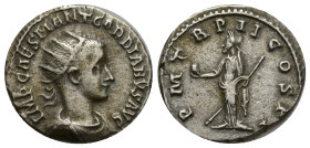 Gordian III. AD 238-244. AR Antoninianus (19mm, 4.18 g). Antioch mint. AD 238-239. IMP CAES M ANT GORDIANVS AVG, radiate, draped, and cuirassed bust r...