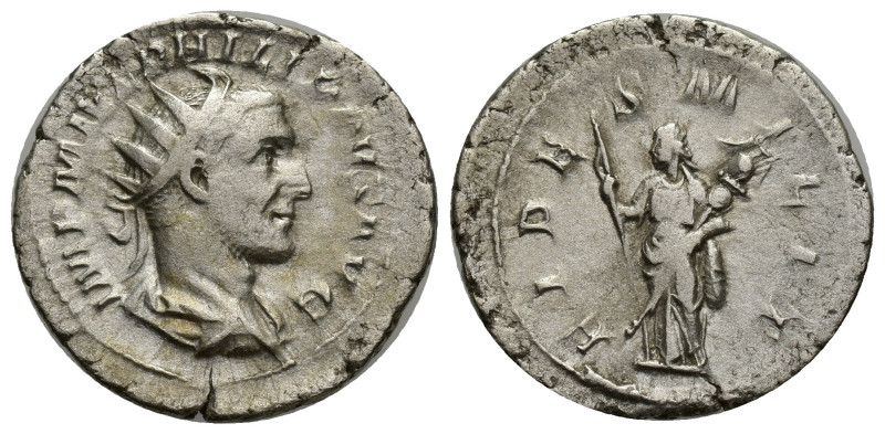 Philip I AR Antoninianus. (23mm, 4.18 g) Rome, AD 244-247. IMP M IVL PHILIPPVS A...