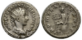 Gordian III, 238-244. Antoninianus (Silver, 21mm, 4.18 g), Rome, 239. IMP CAES M ANT GORDIANVS AVG Radiate, draped and cuirassed bust of Gordian III t...
