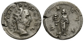 TRAJANUS DECIUS (249-251). Antoninianus. (21mm, 3.32 g) Rome. Obv: IMP CAE TRA DEC AVG. Radiate and cuirassed bust right. Rev: DACIA. Dacia standing l...
