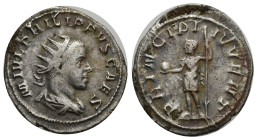 Philip II. As Caesar, A.D. 244-247. AR antoninianus (23mm, 3.87 g). Rome mint, struck A.D. 246. M IVL PHILIPPVS CAES, radiate and draped bust right, s...