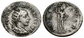 Gordian III (AD 238-244). AR antoninianus (22mm, 4.00 g). Rome, AD 241-243. IMP GORDIANVS PIVS FEL AVG, radiate, draped and cuirassed bust of Gordian ...