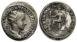 Gordian III. A.D. 238-244. AR antoninianus (22mm, 4.29 g). Rome, A.D. 240. IMP GORDIANVS PIVS FEL AVG, radiate, draped and cuirassed bust of Gordian I...