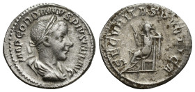 Gordian III. AD 238-244. Rome Denarius AR (20mm, 2.62 g). IMP GORDIANVS PIVS FEL AVG, laureate, draped and cuirassed bust of Gordian III right / SECVR...