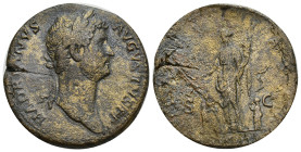 Hadrian (AD 117-138). AE sestertius (31mm, 23.11 g). Rome, AD 134-138. HADRIANVS-AVGVSTVS P P, laureate head of Hadrian right / HILA-RI-TAS•P•P, Hilar...