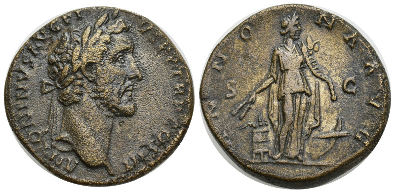 Antoninus Pius AE Sestertius, Annona reverse Antoninus Pius (138-161 AD). AE Ses...